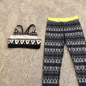 Yoga pants and sports bra set